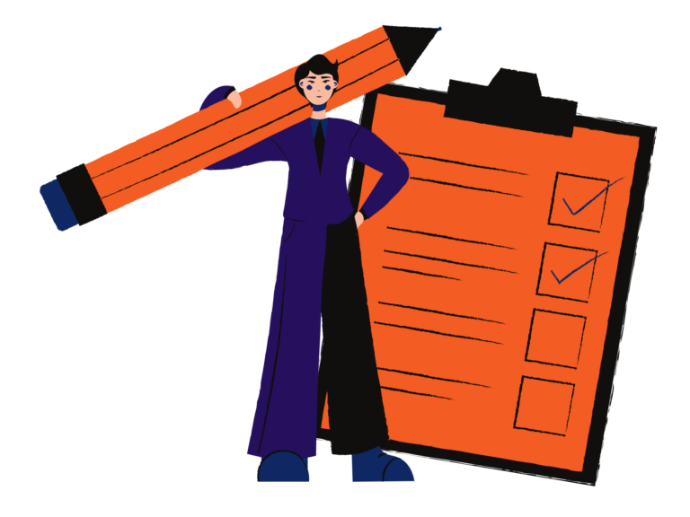 Ilustração de checklist de obrigações contábeis em dia